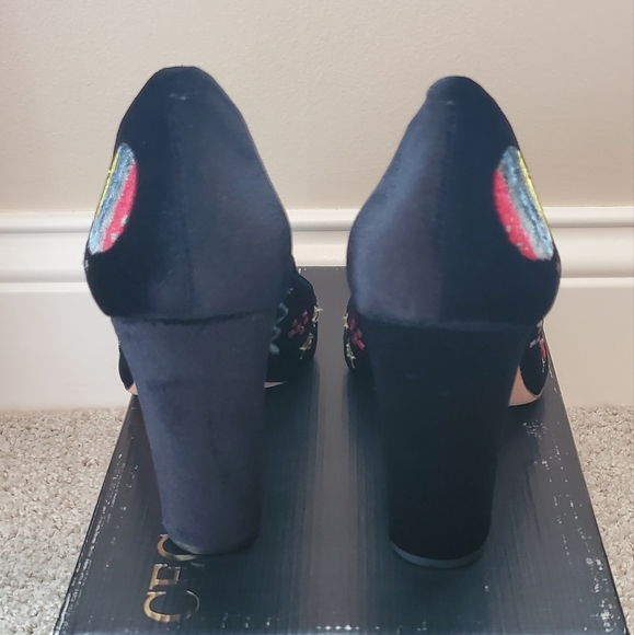 Cecconello Velvel Black Heels Size 10 US 41 EU New in a box - Picture 4 of 9